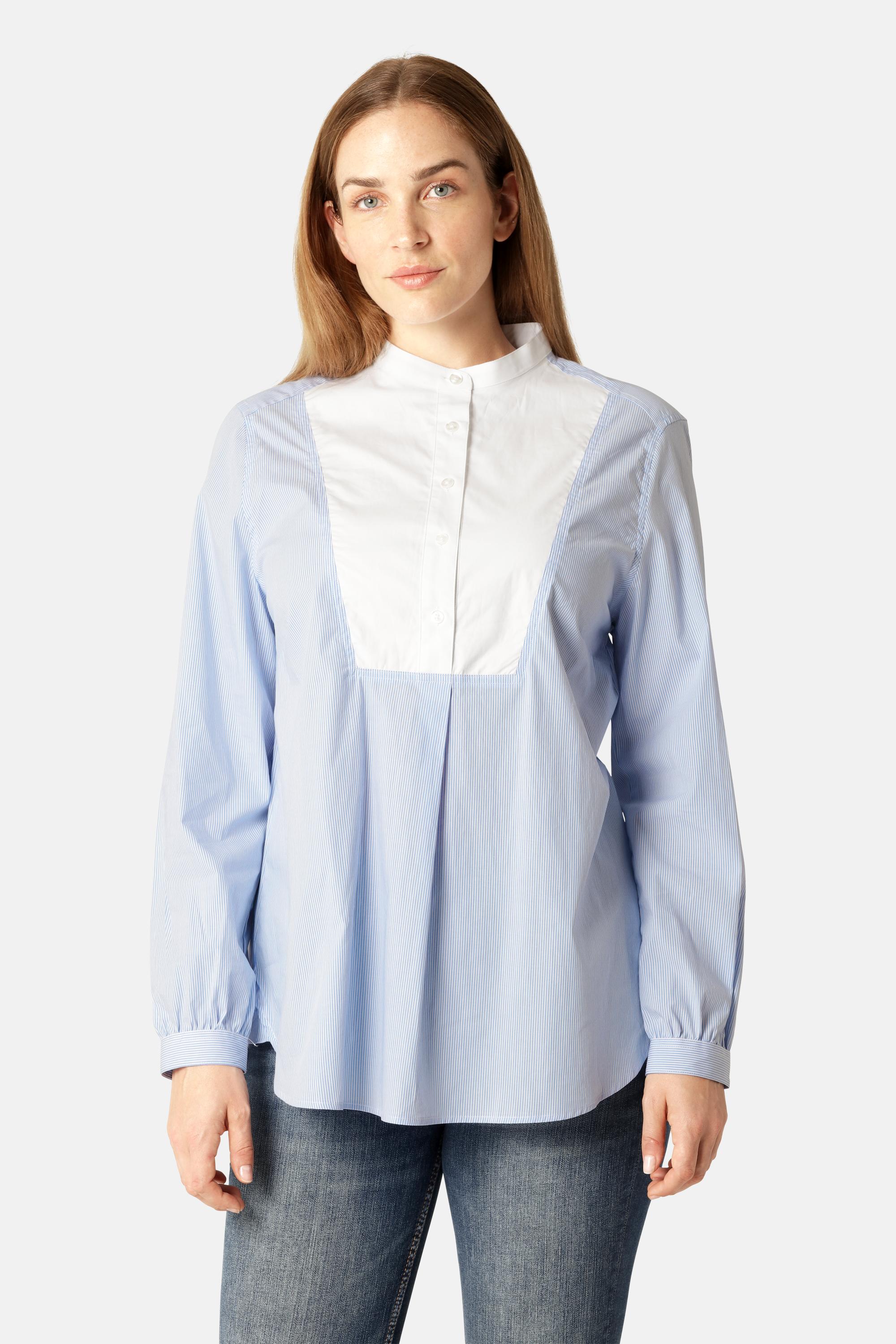 Klassisches Hemd Verlängertes Rückenteil Streifen - Heather